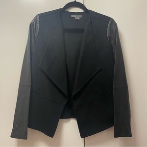 Vince Wool Jacket with Leather Sleeves